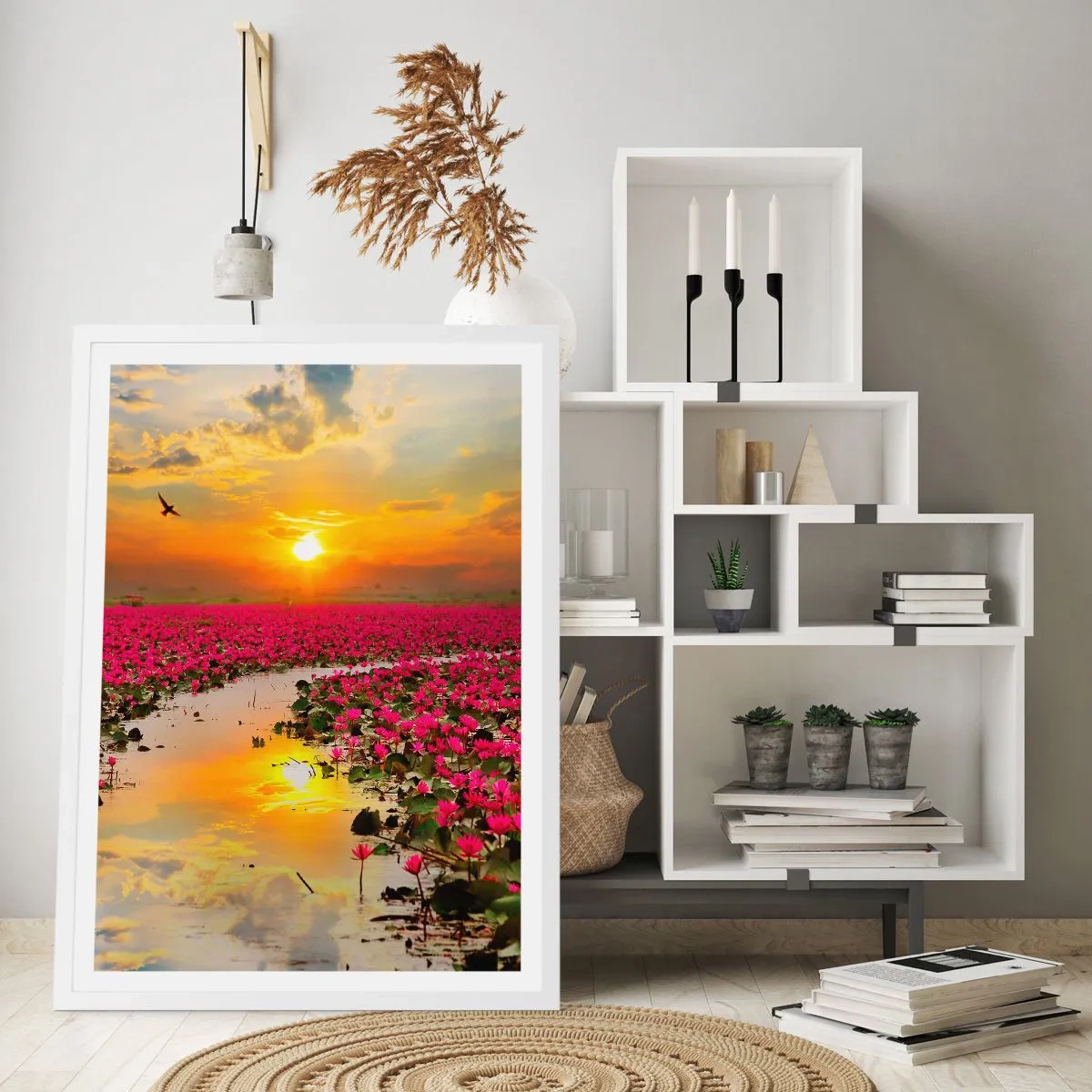 Poster in white frmae - Secret Life of a Lake - 50x70 cm