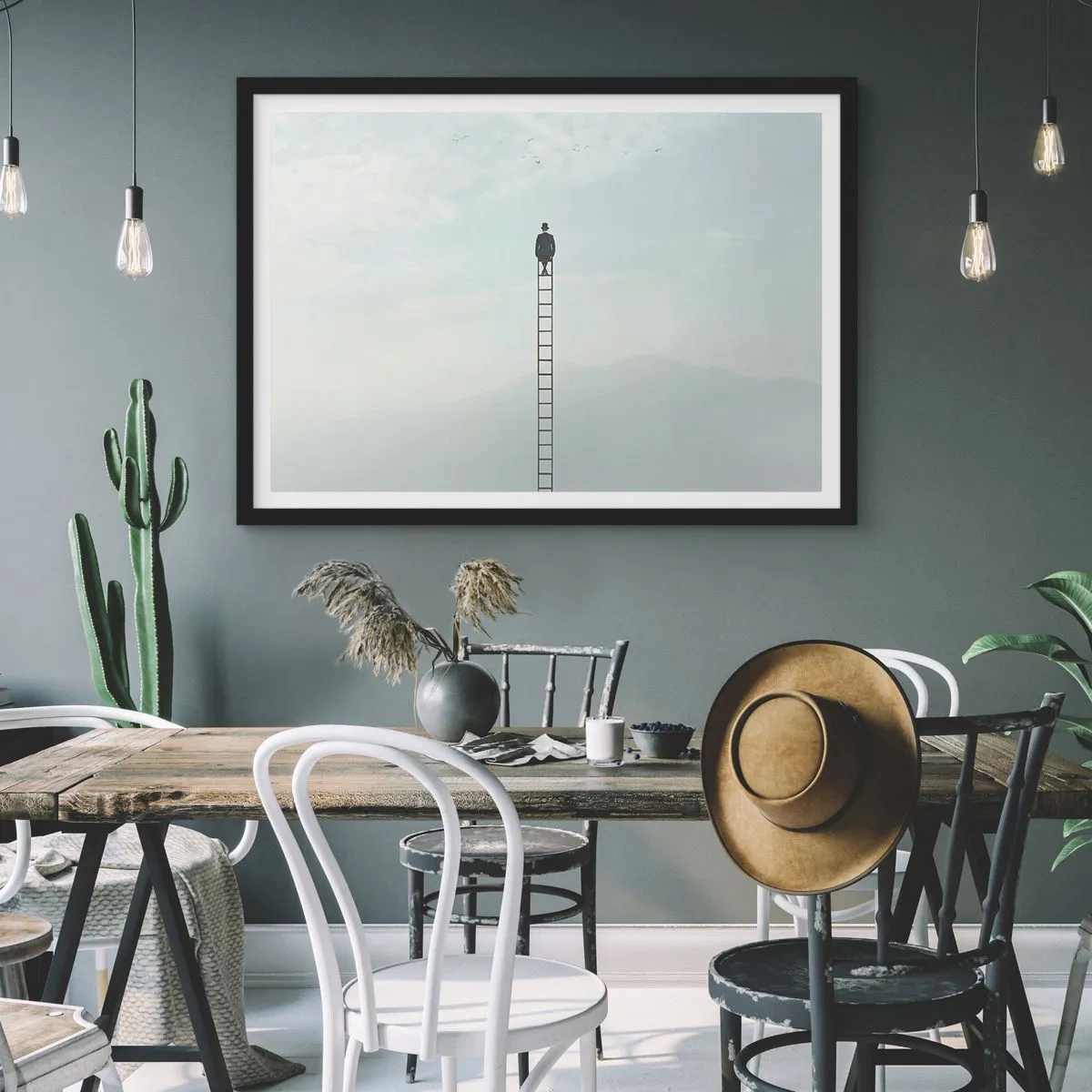 Poster in black frame - Rise above It - 100x70 cm