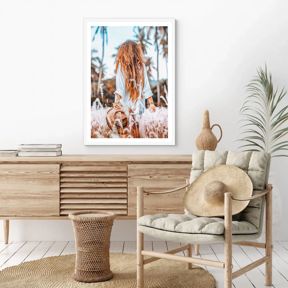 Poster in white frmae - Born from Grass Fluff - 70x100 cm