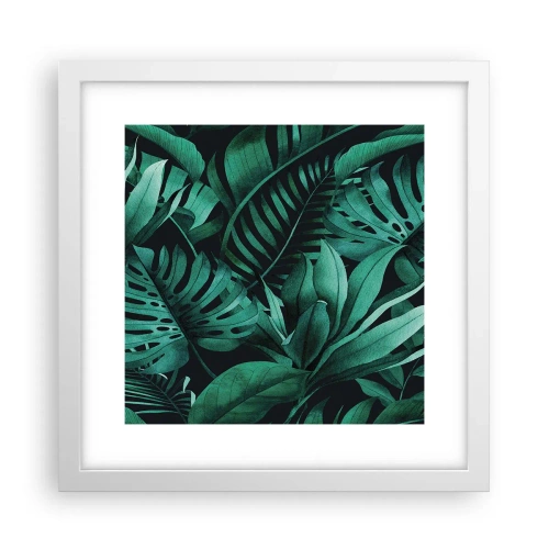 Poster in white frmae - Depth of Tropical Green - 30x30 cm