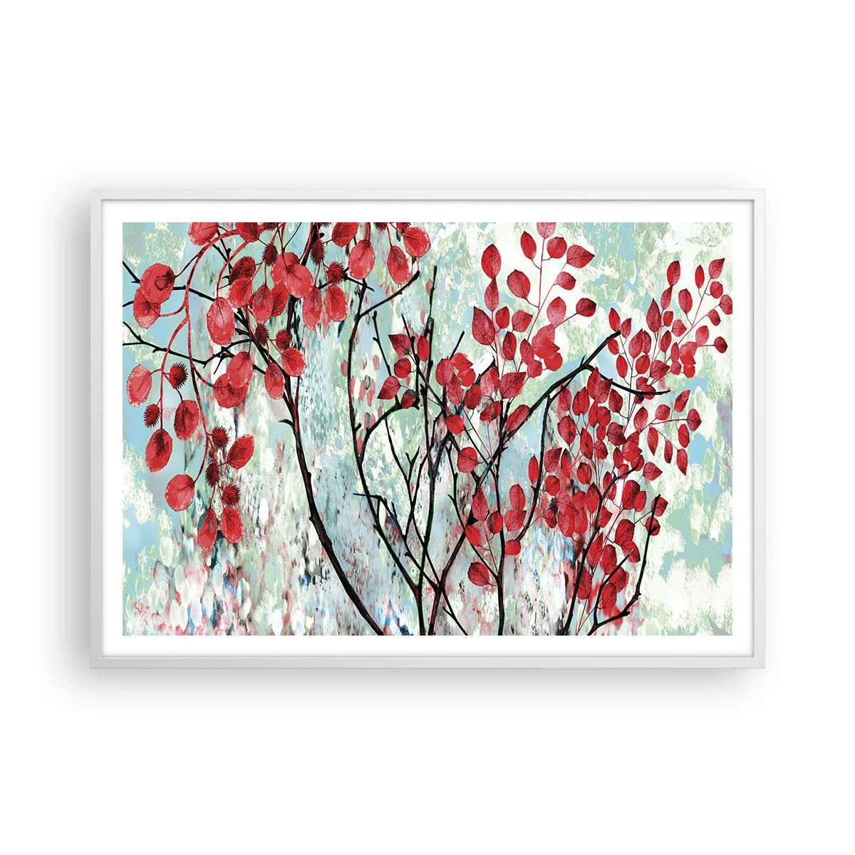 Poster in white frmae - Tree in Scarlet - 100x70 cm