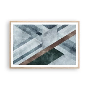 Poster in light oak frame - Refined Elegance of Geometry - 91x61 cm