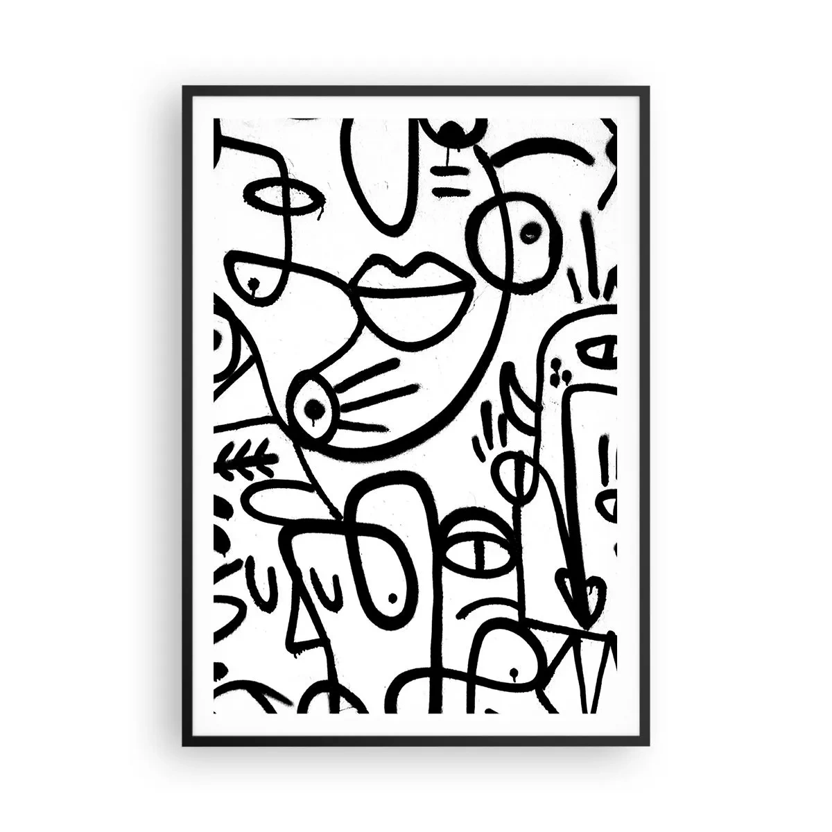 Poster in black frame - Faces and Mirages - 70x100 cm