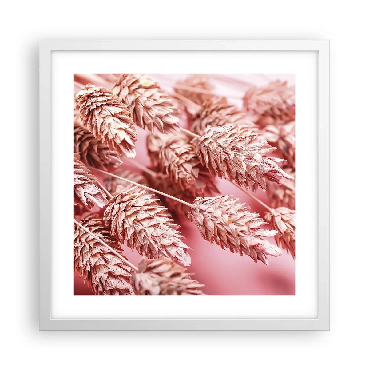 Poster in white frmae - Flowery Cascade in Pink - 40x40 cm