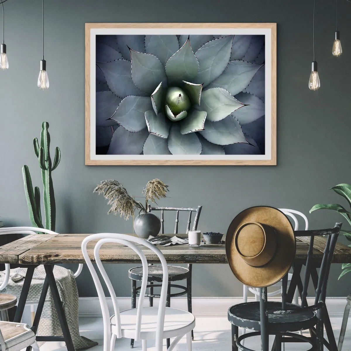 Poster in light oak frame - Attracts and Warns - 91x61 cm