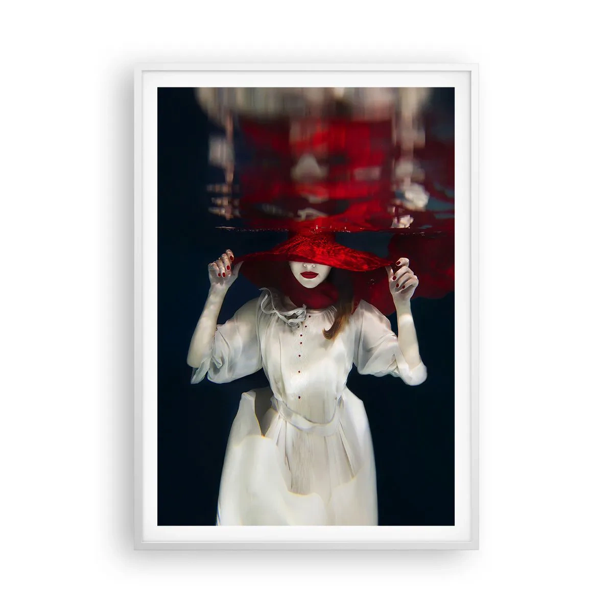 Poster in white frmae - Mysterious Woman - 70x100 cm