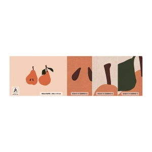 Photo Wallpaper Sample Premium Canvas - Overly Sweet - Pear, Fruit, Minimalistic - 100x30 cm