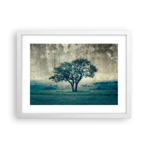 Poster in white frmae - Apple Tree in Blue? - 40x30 cm