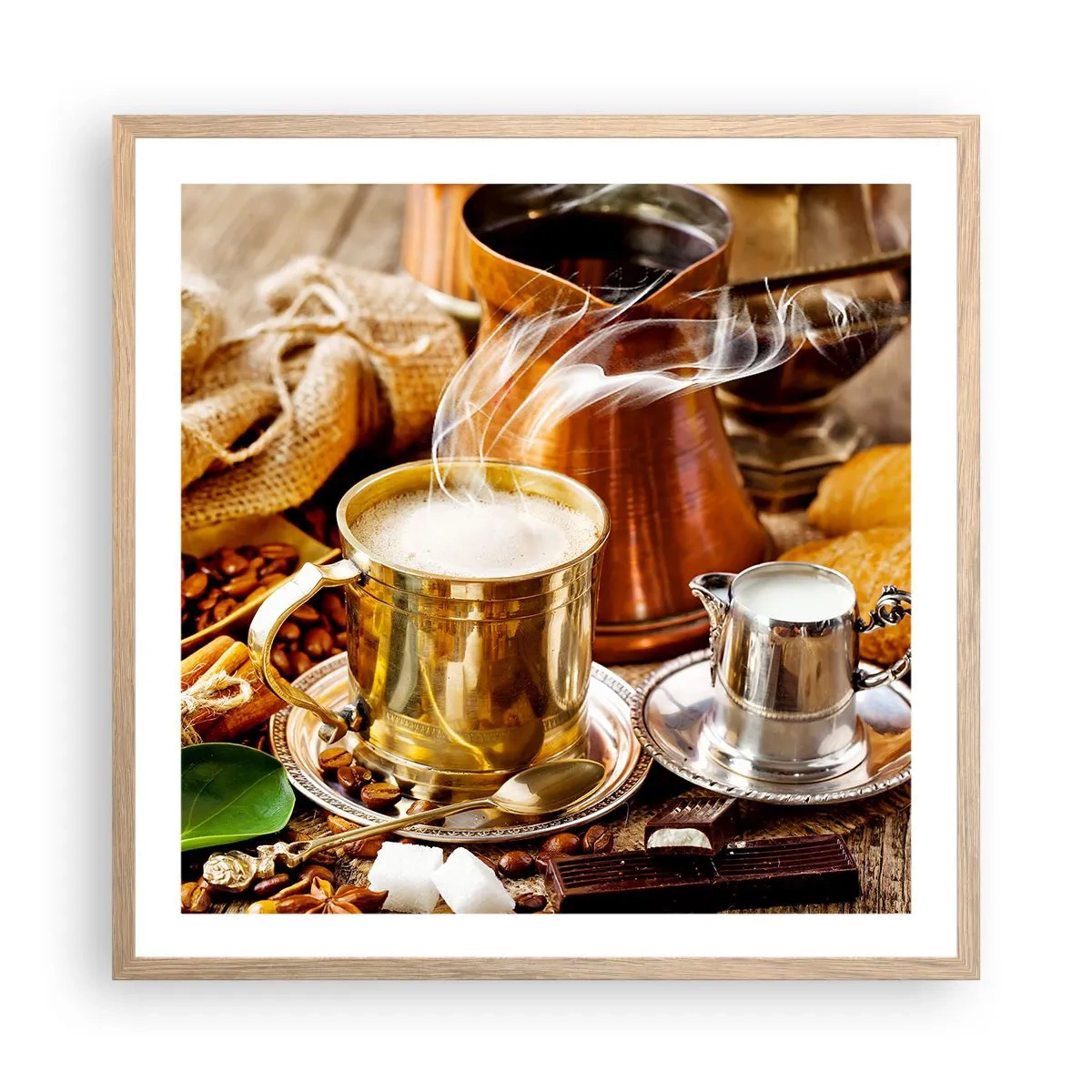 Poster in light oak frame - Have a Nice Day! - 60x60 cm