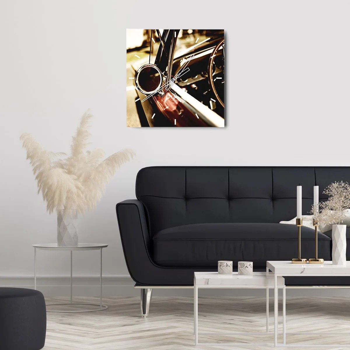 Wall clock - Clock on glass - Car with a Soul - 30x30 cm