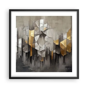 Poster in black frame - Composition of Ice and Light - 50x50 cm