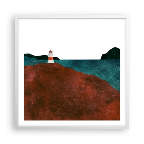 Poster in white frmae - Gazing at the Sea - 60x60 cm