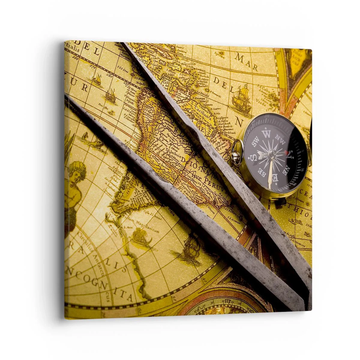 Canvas picture - With a Compass through the Seas - 40x40 cm