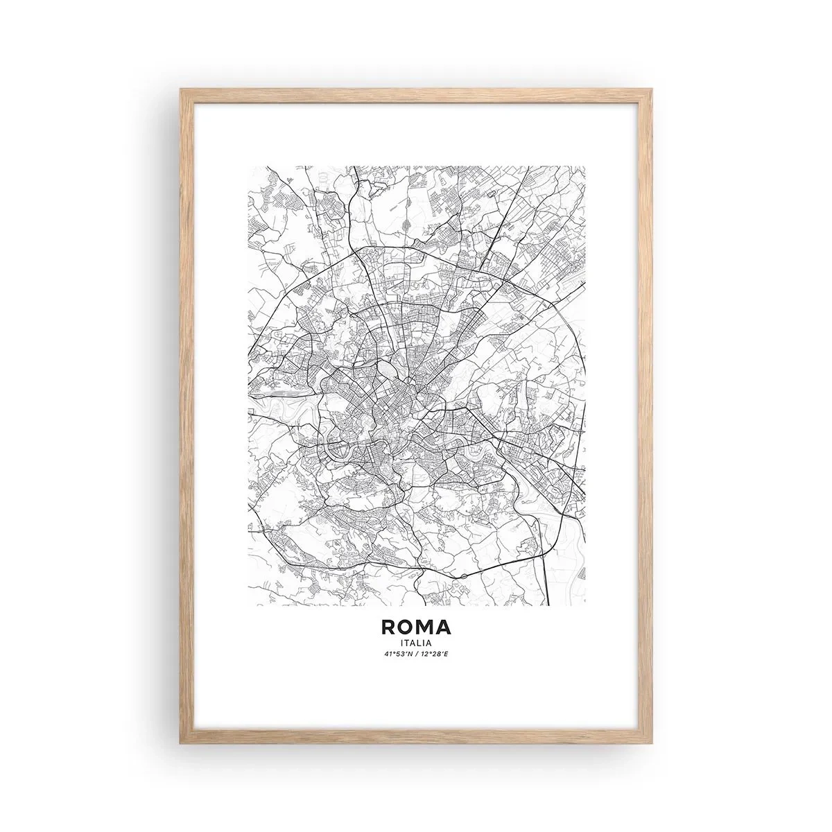 Poster in light oak frame - Roman Circle - 50x70 cm