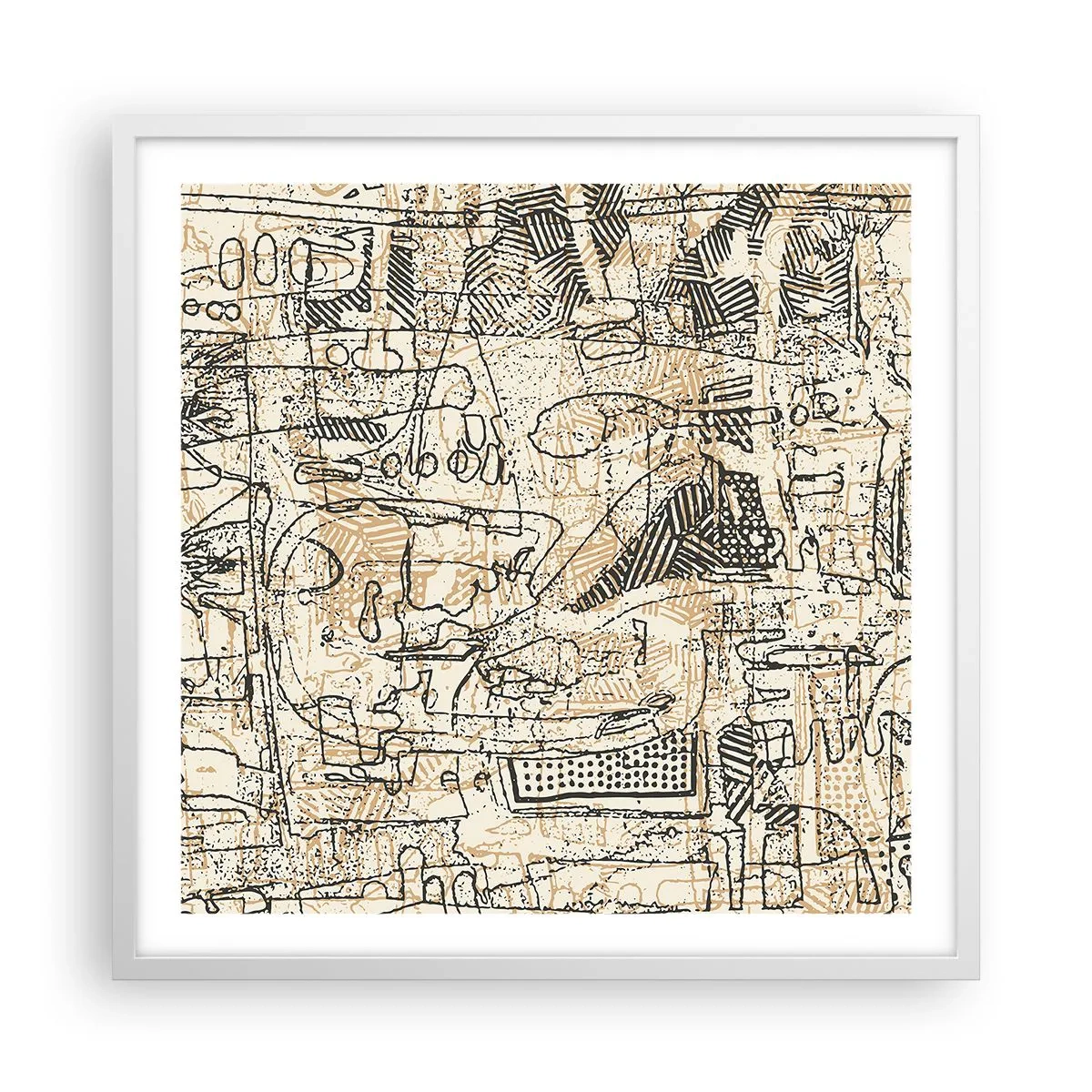 Poster in white frmae - Waiting to Be Decoded - 60x60 cm