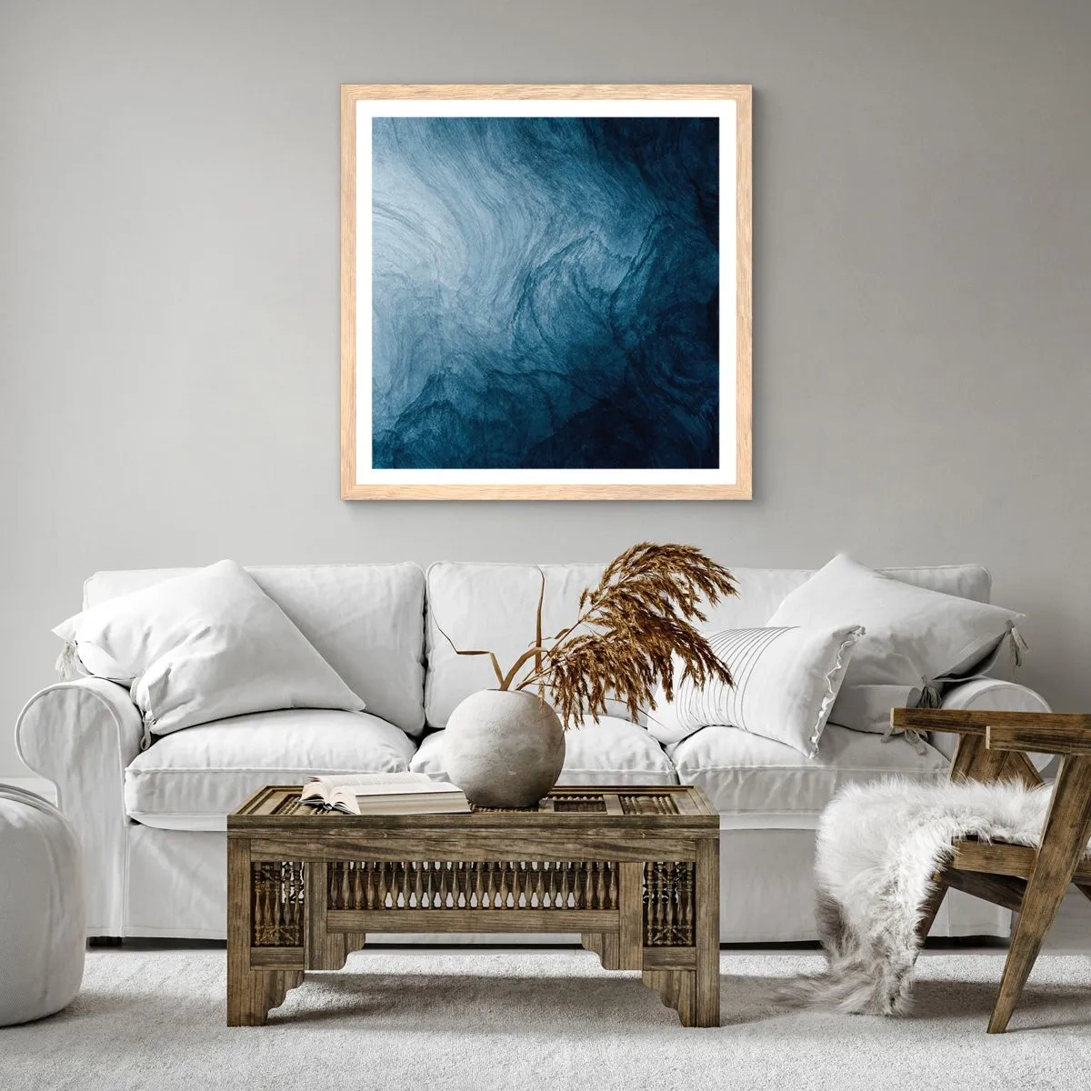 Poster in light oak frame - Going Deep - 40x40 cm