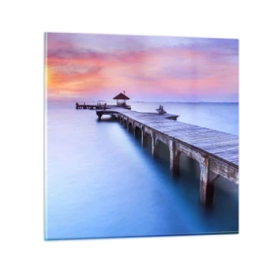 Glass picture - Sea of Calm to the Horizon - 40x40 cm