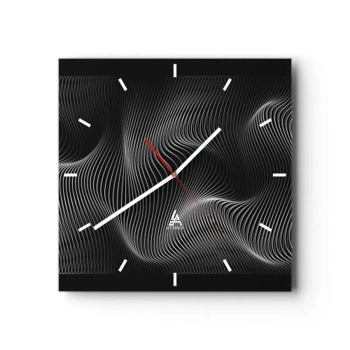 Wall clock - Clock on glass - Dance of the Light in Space - 40x40 cm