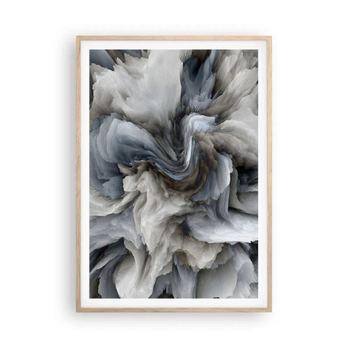 Poster in light oak frame - Stone and Flower - 70x100 cm