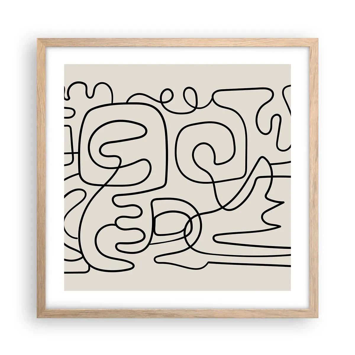 Poster in light oak frame - Tracing - 50x50 cm