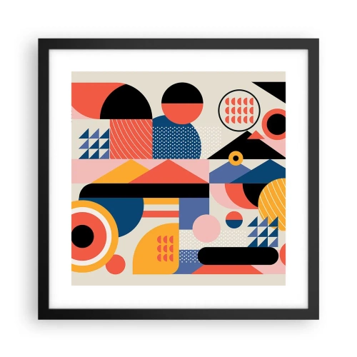 Poster in black frame - Composition: Have Fun - 40x40 cm