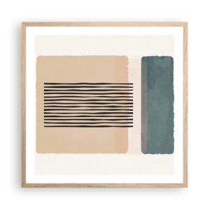 Poster in light oak frame - All in Order - 60x60 cm