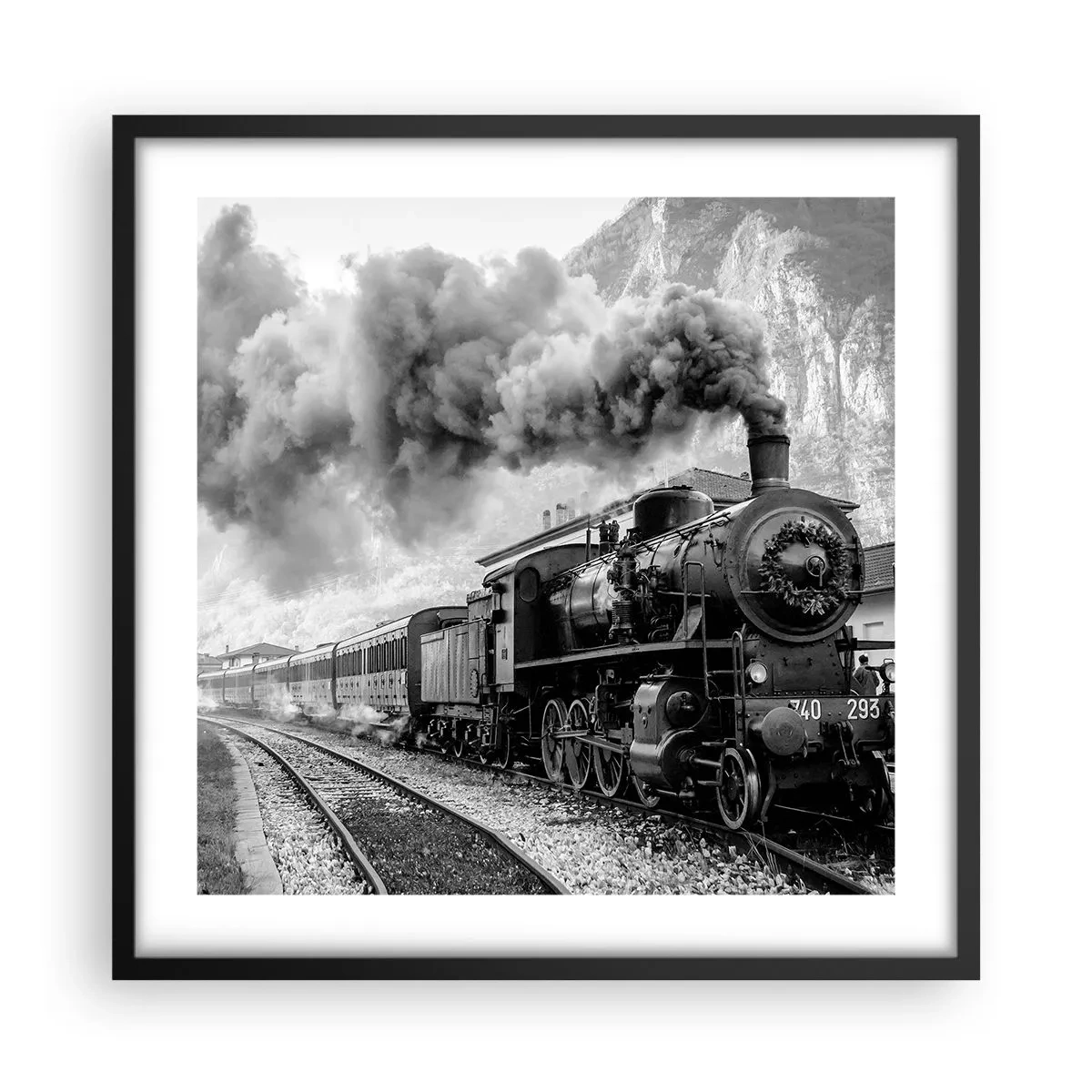 Poster in black frame - Standing at the Station... - 50x50 cm