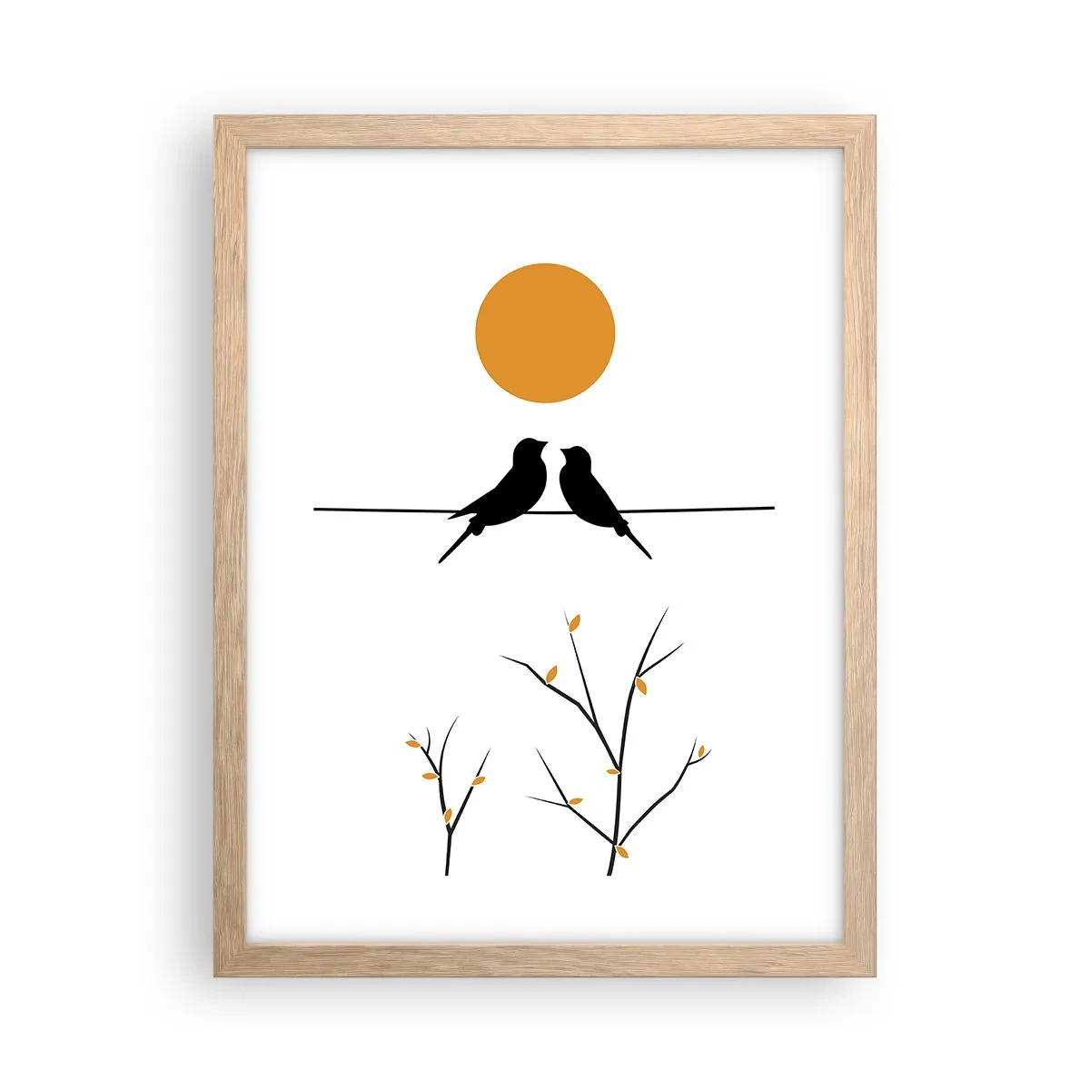 Poster in light oak frame - Nightingale Evening - 30x40 cm