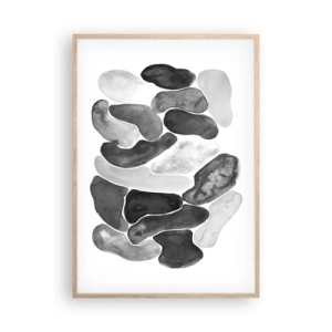 Poster in light oak frame - Stone Abstract - 70x100 cm
