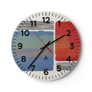 Wall clock - Clock on glass - Spirit and Letter of Geometry - 40x40 cm