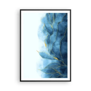 Poster in black frame - Blue In Gold - 70x100 cm