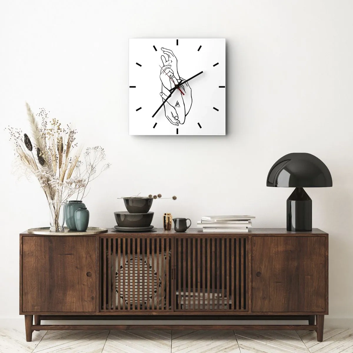 Wall clock - Clock on glass - Good Touch - 40x40 cm