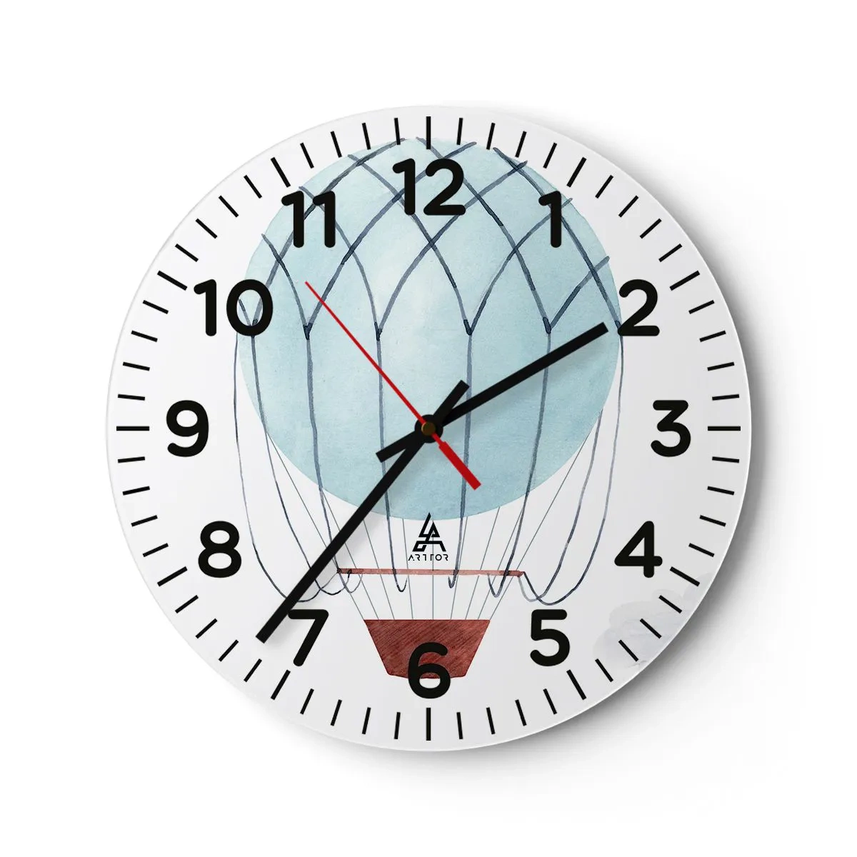 Wall clock - Clock on glass - All in the Clouds - 40x40 cm