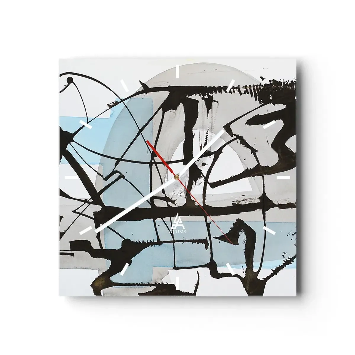 Wall clock - Clock on glass - After All Blue - 30x30 cm