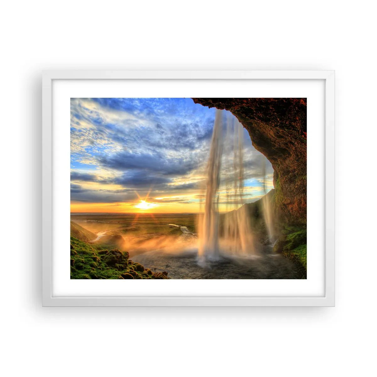 Poster in white frmae - World behind Raindrops - 50x40 cm