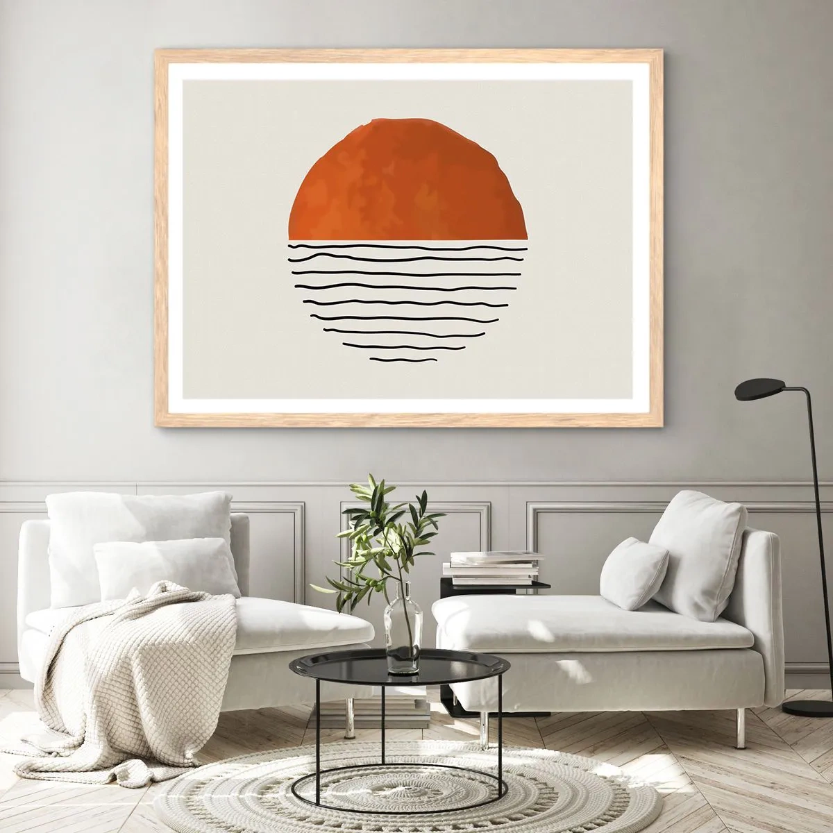 Poster in light oak frame - In Japanese Style - 100x70 cm