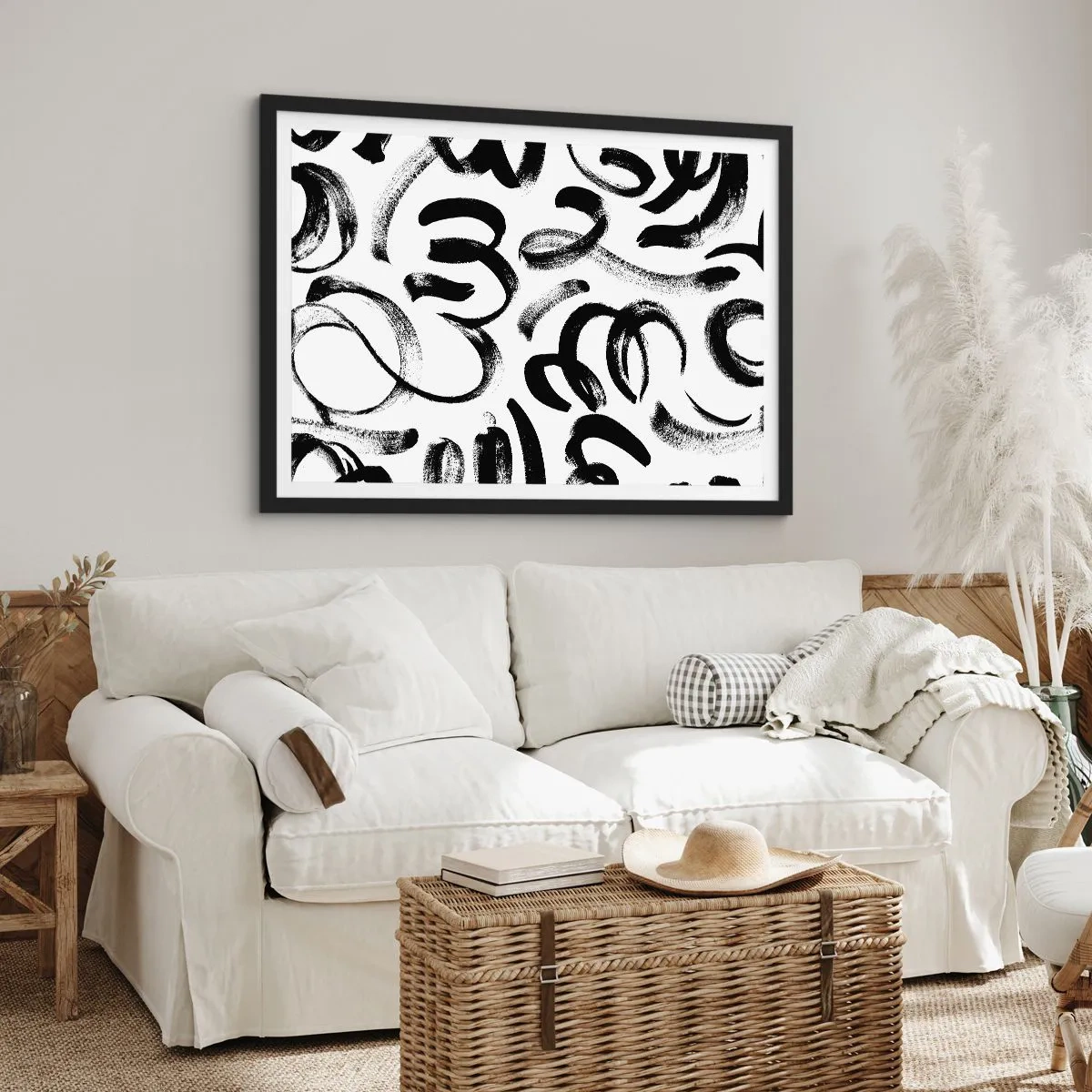 Poster in black frame - Black on White - 70x50 cm