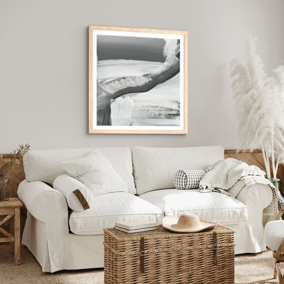 Poster in light oak frame - With a Decisive Move - 30x30 cm