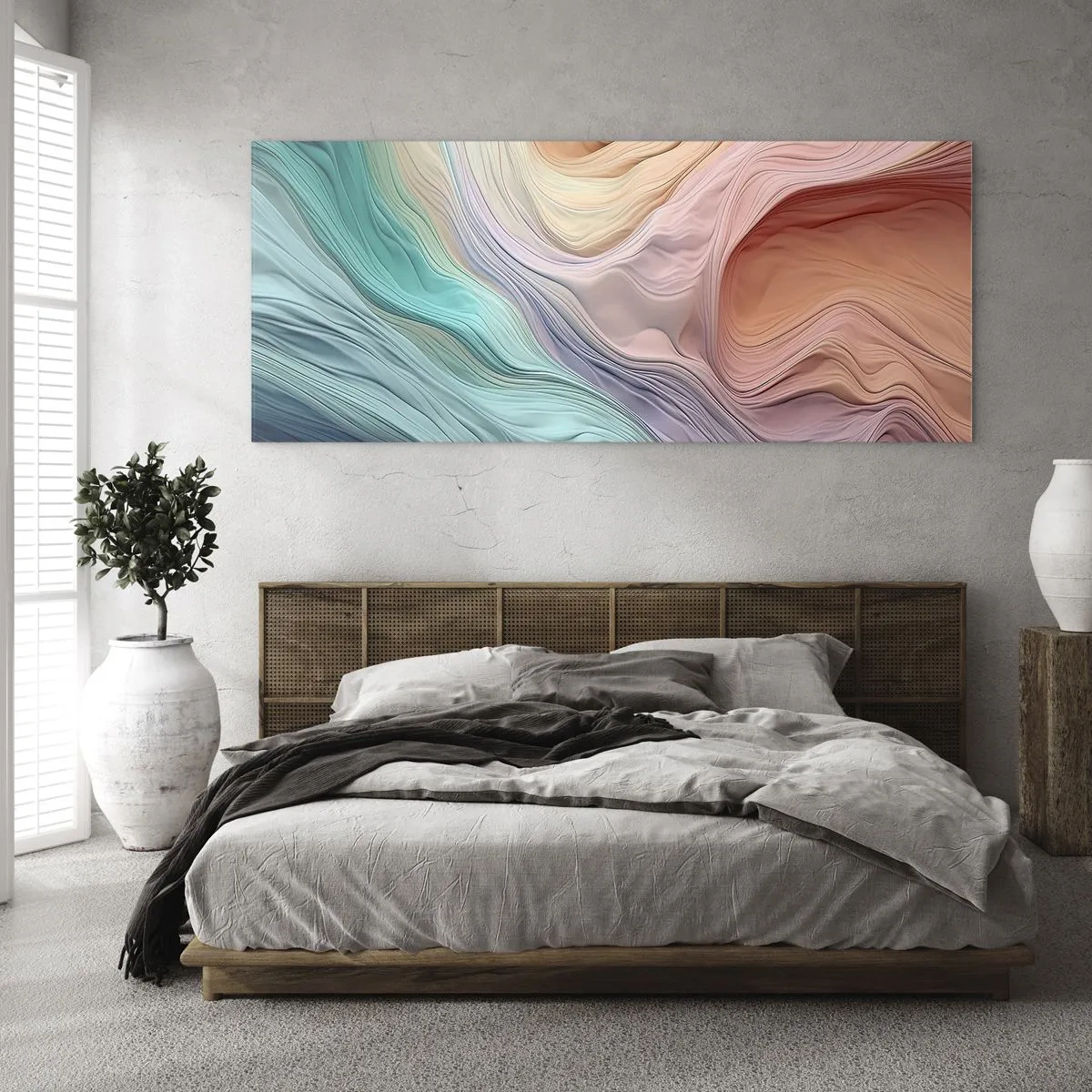 Glass picture - Rainbow Wave - 120x50 cm