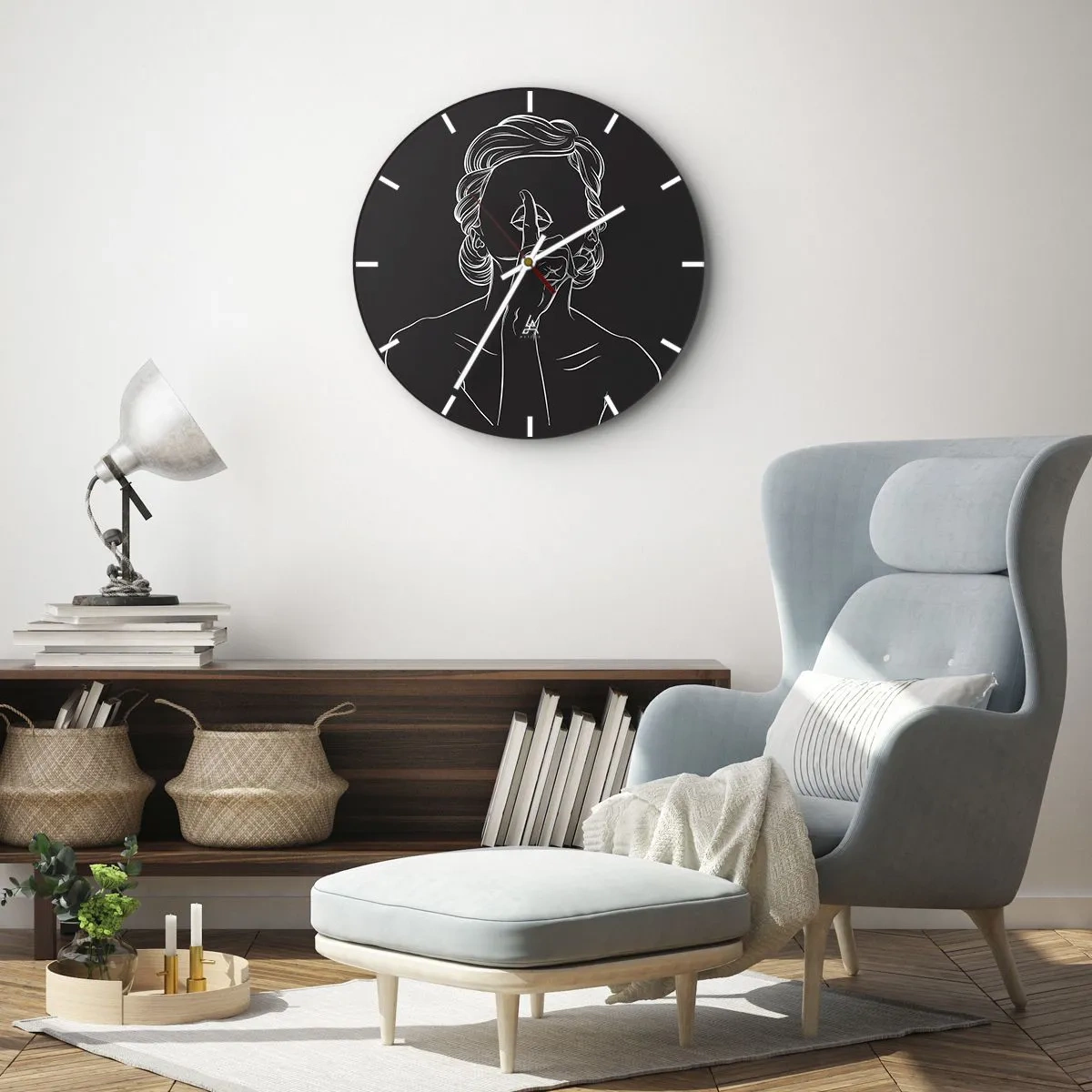 Wall clock - Clock on glass - Beauty Blossoms in Soul - 30x30 cm