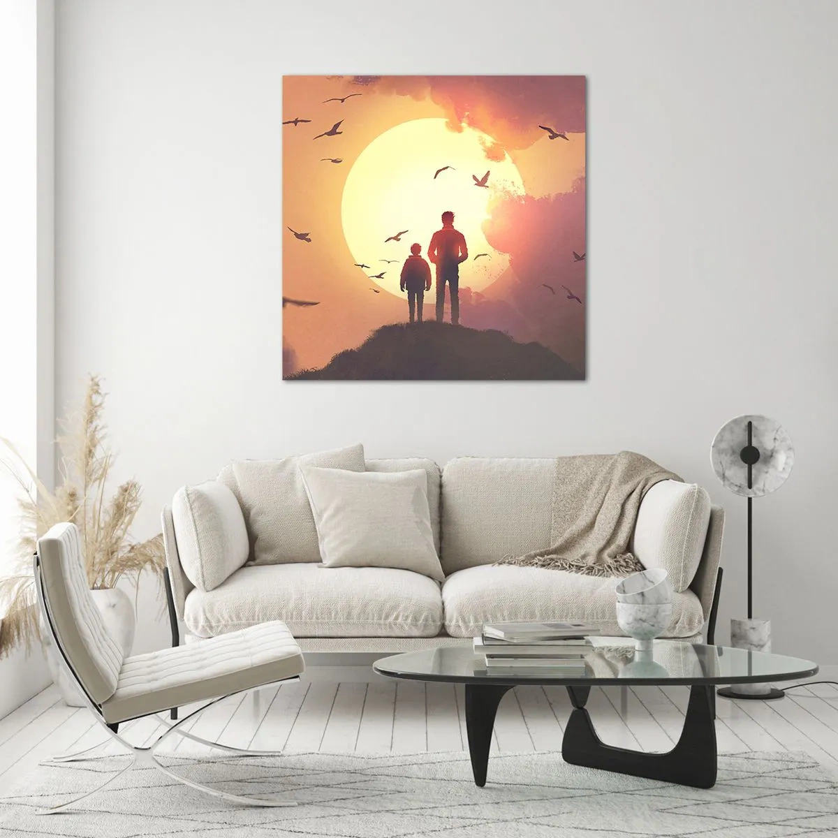 Glass picture - Face to Face with the Sun - 60x60 cm