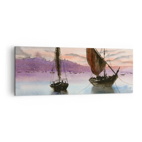 Canvas picture - Evening at the Port - 140x50 cm