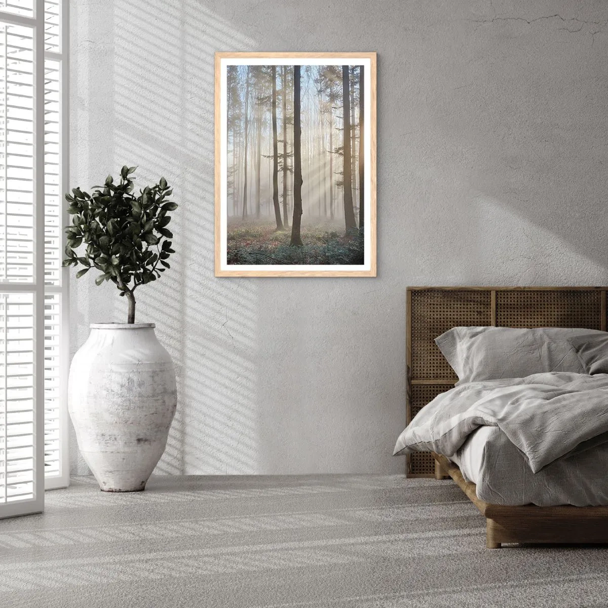 Poster in light oak frame - Fog Has Woken up Too - 61x91 cm