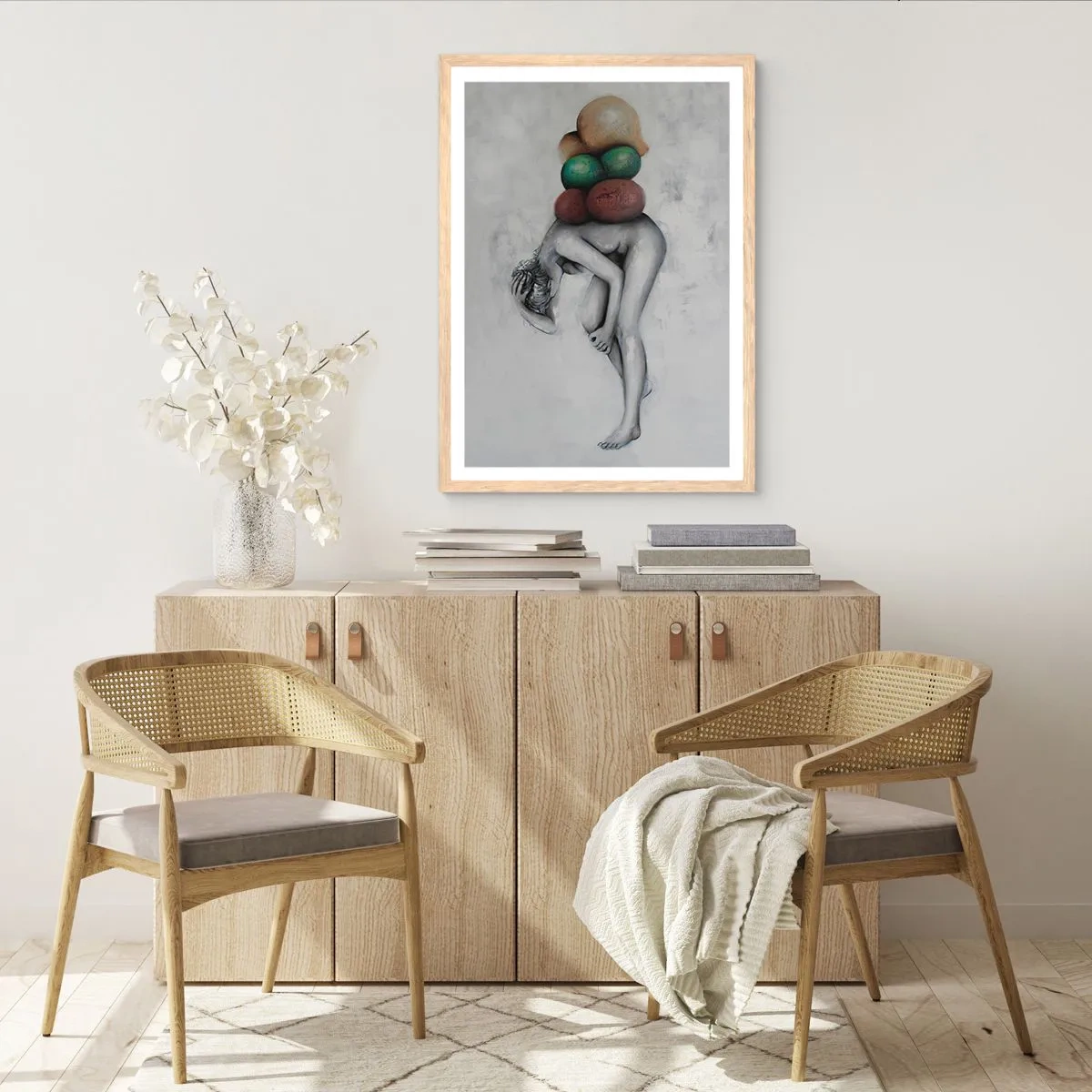 Poster in light oak frame - Weight of Life - 50x70 cm