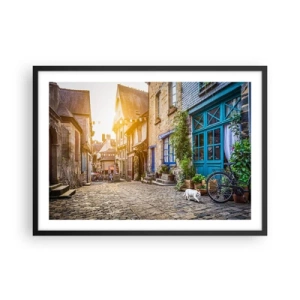 Poster in black frame - White Spirit of a Town - 70x50 cm