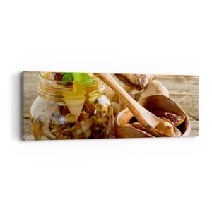 Canvas picture - Boletus Fresh or Salted: Flavour of Autumn - 90x30 cm