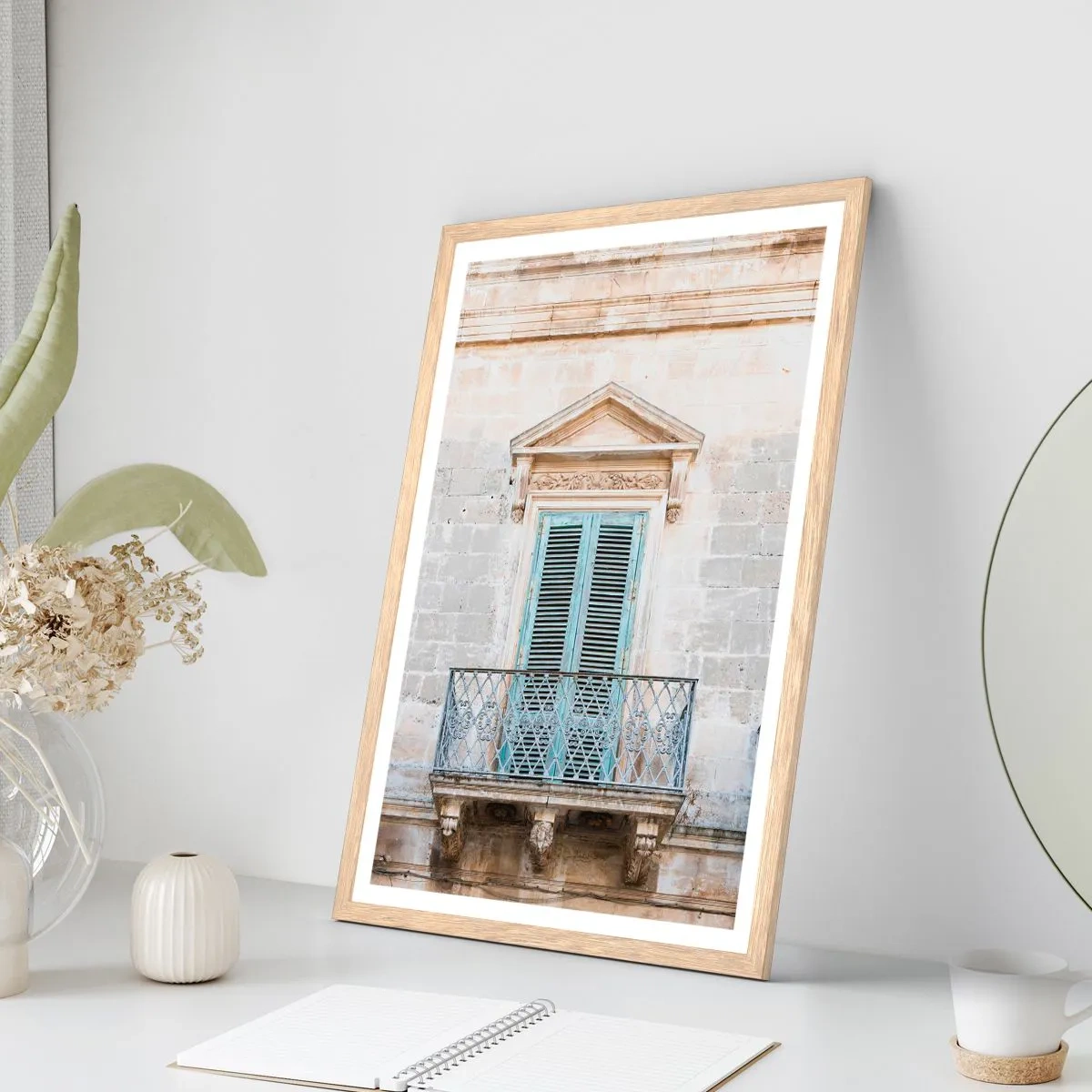 Poster in light oak frame - Exceptional Charm of Italy - 30x40 cm