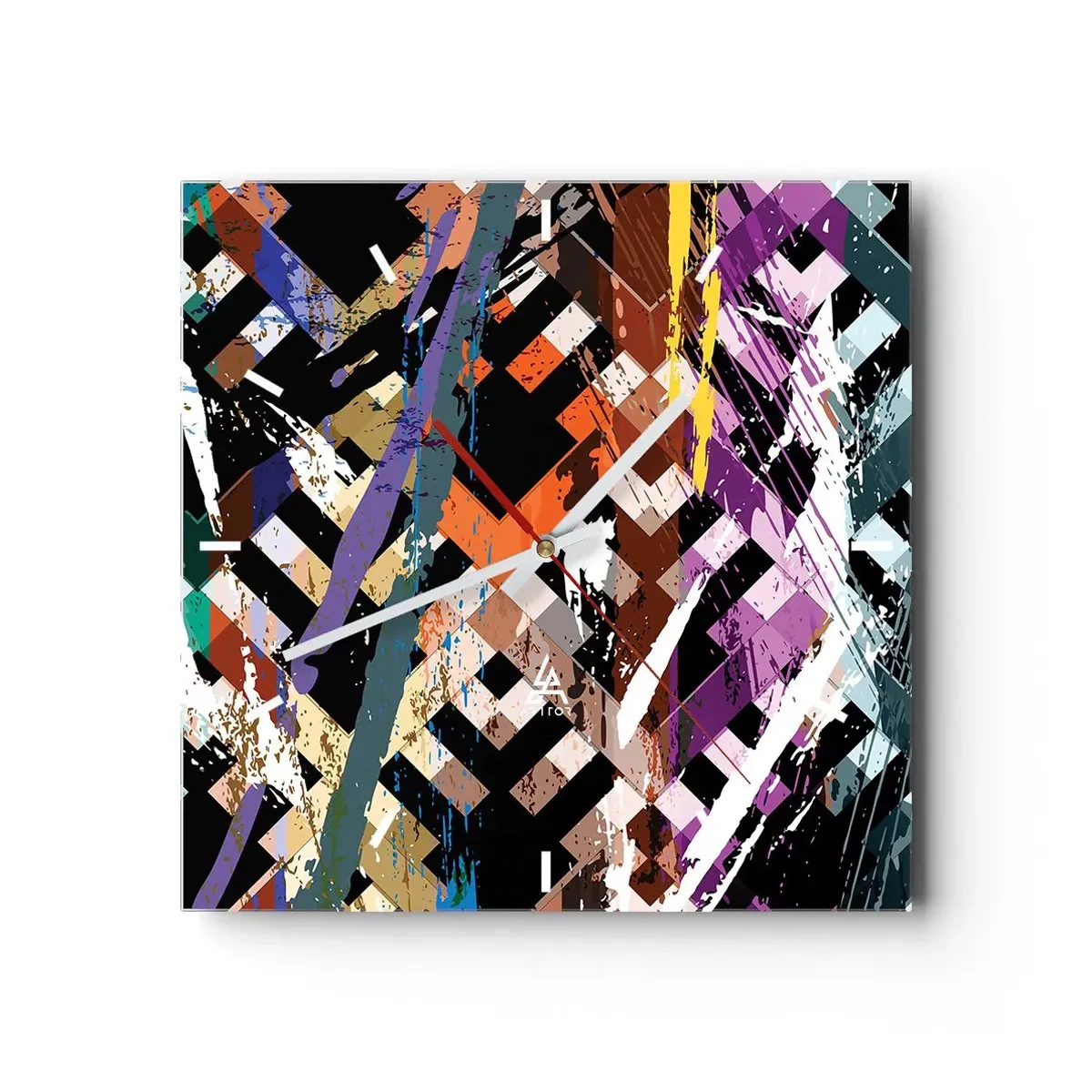 Wall clock - Clock on glass - Squared - 40x40 cm