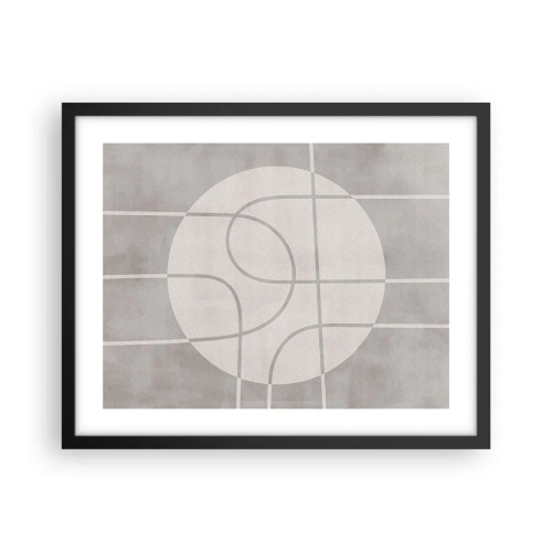 Poster in black frame - Circular and Straight - 50x40 cm