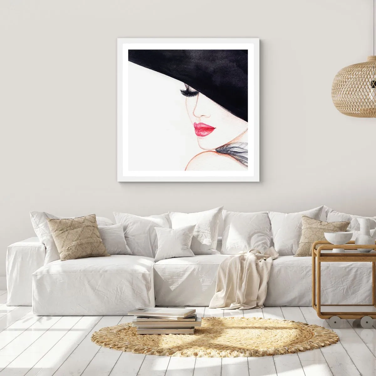 Poster in white frmae - Elegance and Sensuality - 60x60 cm